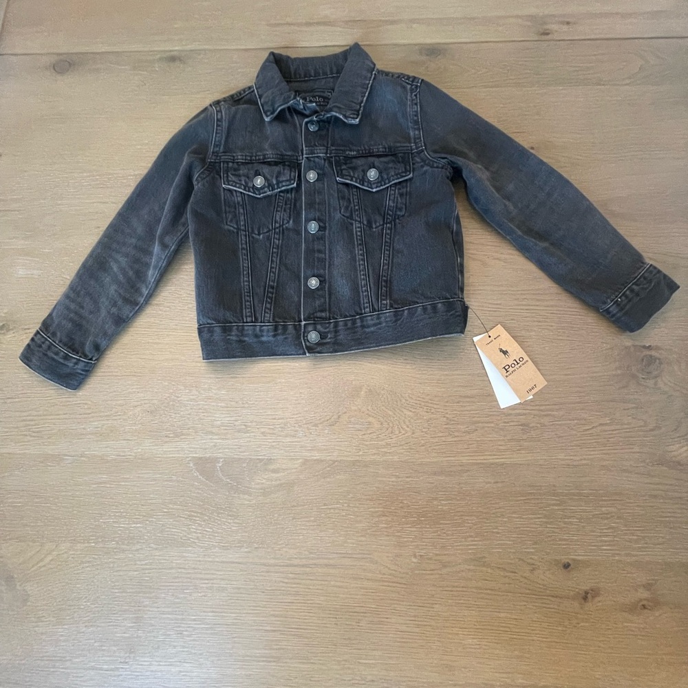 Polo Ralph Lauren Kids Black Jean Jacket Size 6 New With Tags NWT